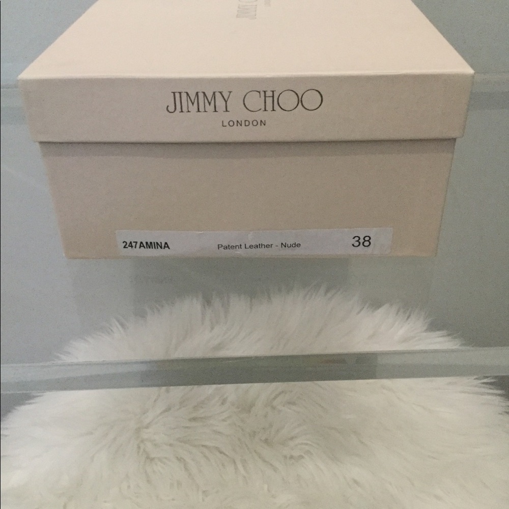 Nude Jimmy Choo peep toe Amina pumps size 38 - Picture 3 of 8